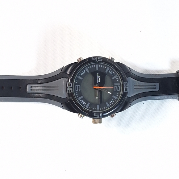 Men's Black Silicone Rubber Quartz Chronograph Wrist Watch, New Battery - Picture 3 of 6